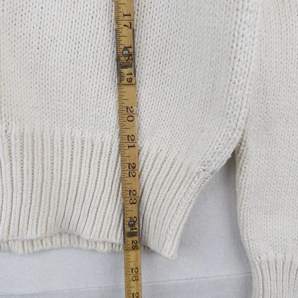90's Vtg Polo Ralph Lauren Turtleneck Sweater #3 Men's M White Navy Pima Cotton